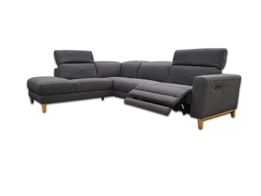 Fabric corner chaise modular lounge with electric recliner in the Modular Lounge Collection at Global Living Furniture.